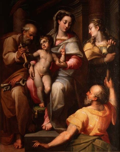 Sacra Famiglia con San Pietro e Santa Maria Maddalena da Orazio Samacchini