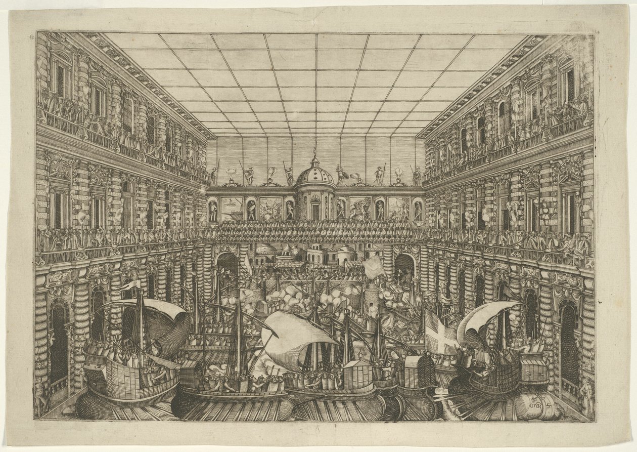 Naumachia nel cortile di Palazzo Pitti da Orazio Scarabelli
