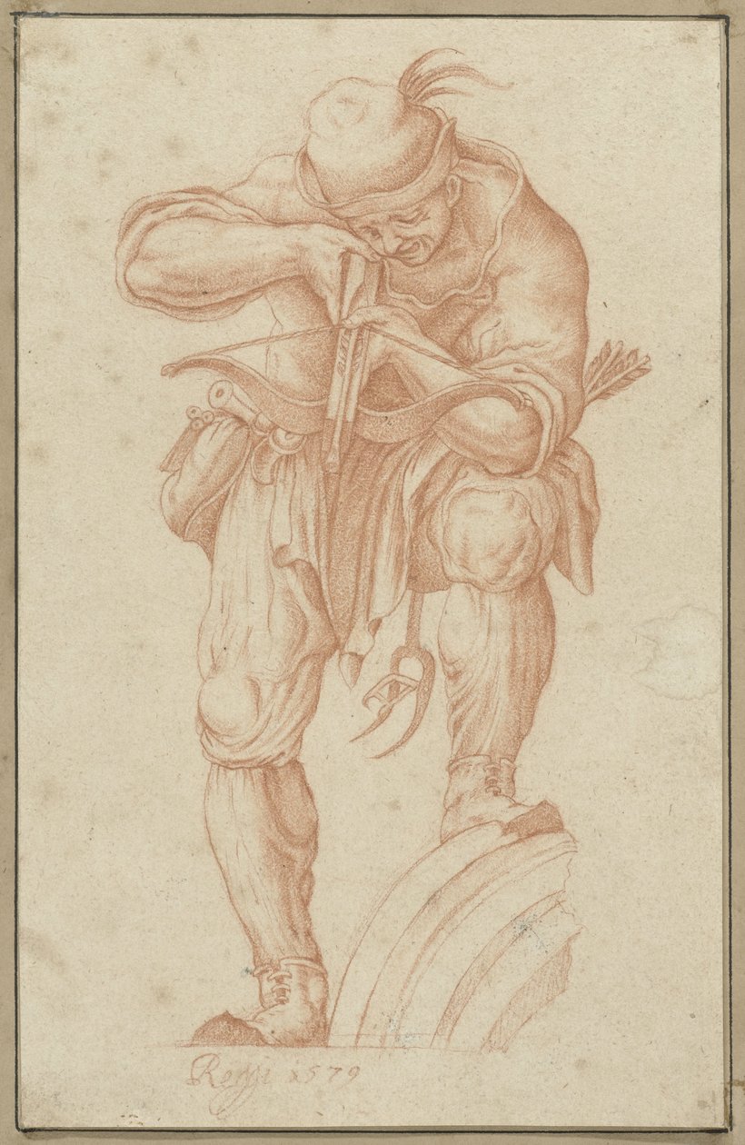 Arciere che mira verso il basso da Orazio de Santis
