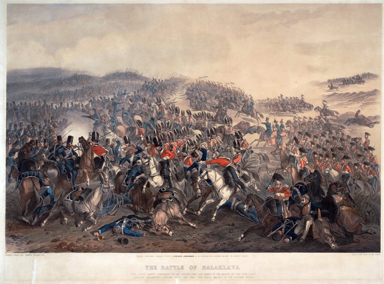 La battaglia di Balaclava del 25 ottobre 1854 da Orlando Norie