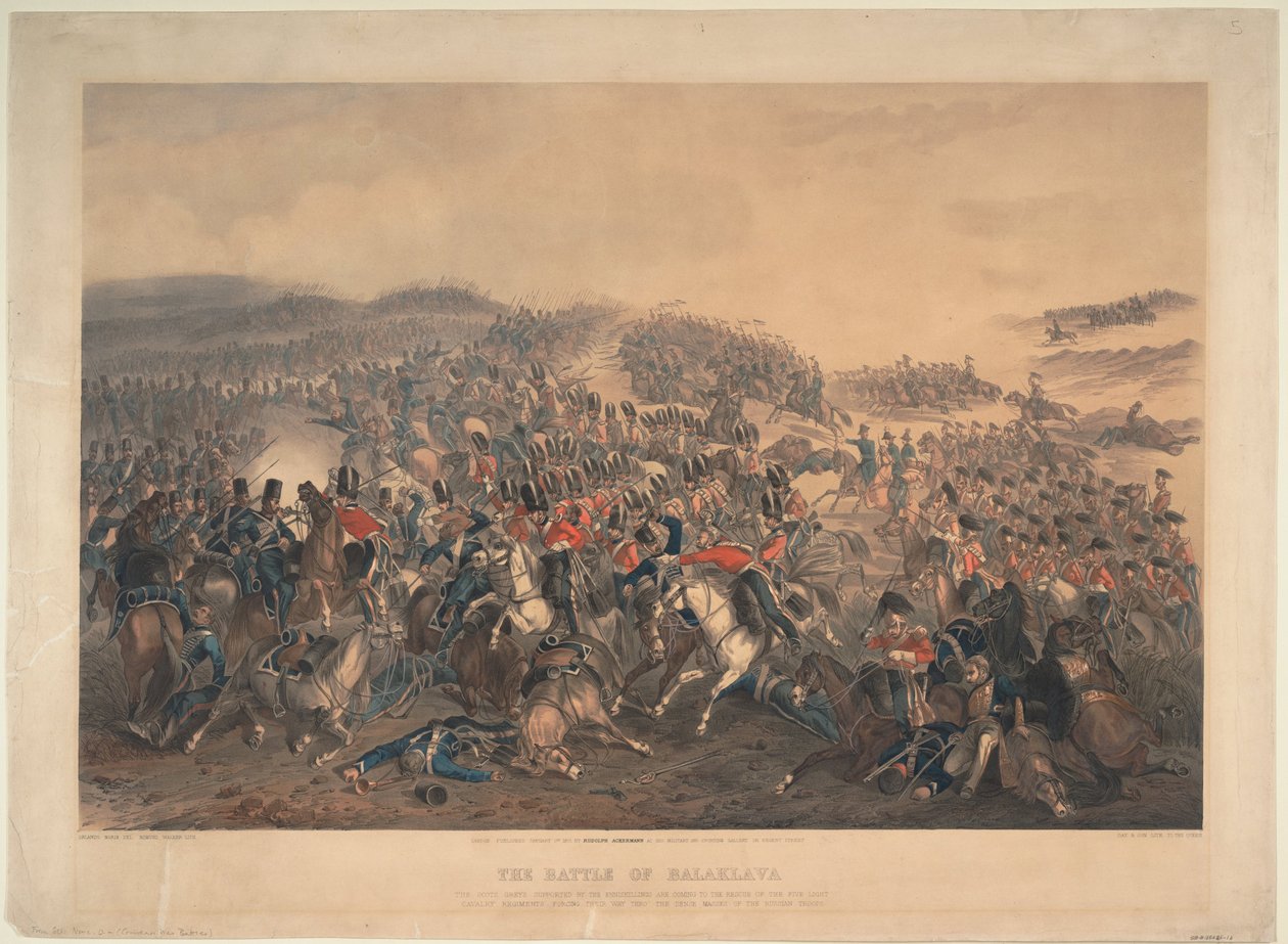 La battaglia di Balaclava del 25 ottobre 1854, 1855 da Orlando Norie