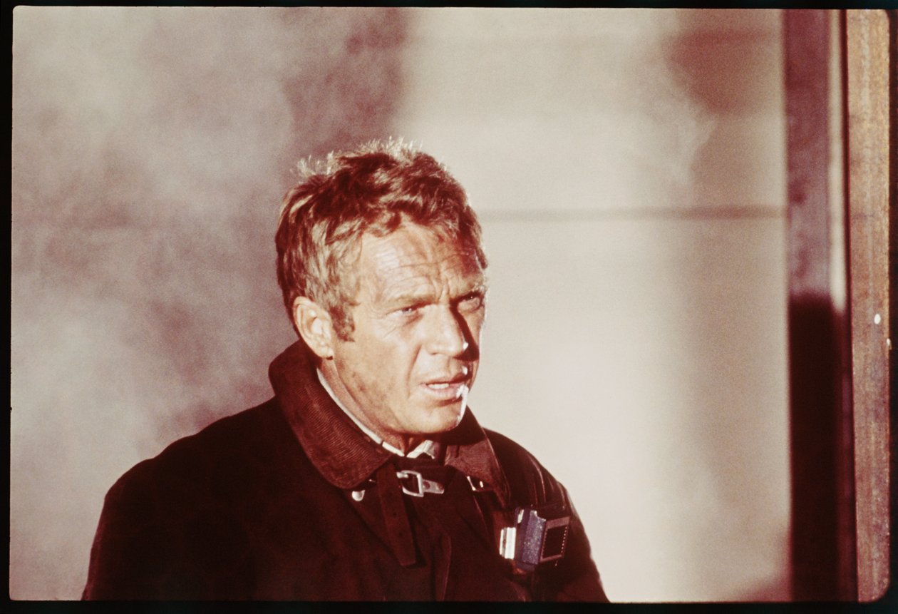 Steve McQueen sul set di 
