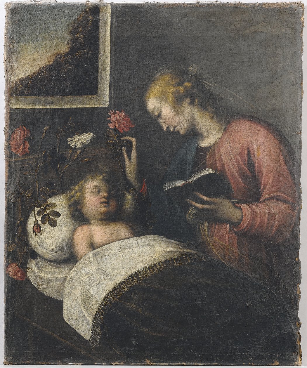 Madonna con Bambino (olio su tela) da Orsola Maddalena Caccia