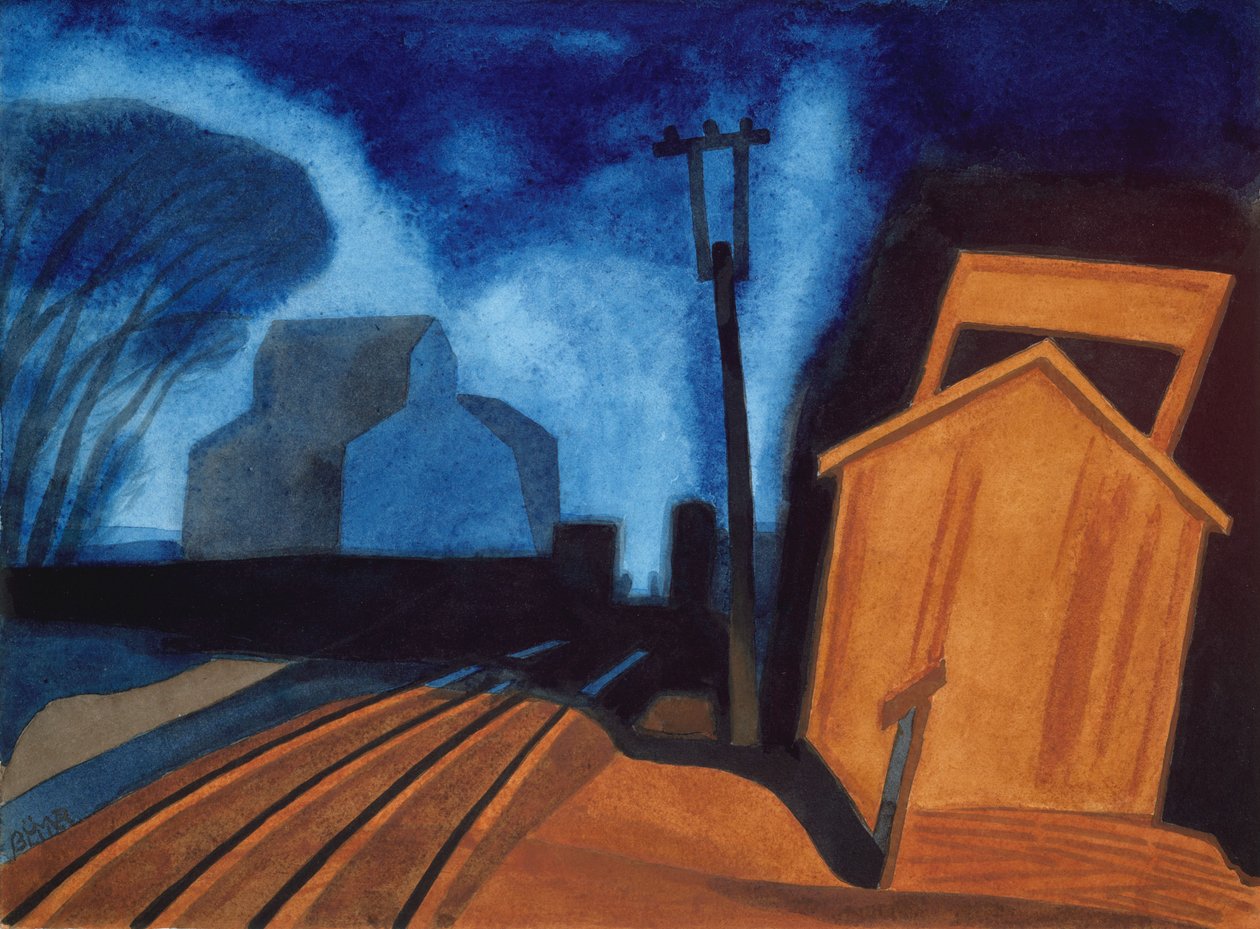 Stazione di bandiera, Elizabeth, New Jersey, 1925 da Oscar Florianus Bluemner