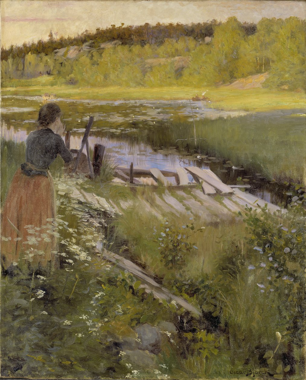 Vicino al lago, vista da Balingsta da Oscar Gustaf Bjorck