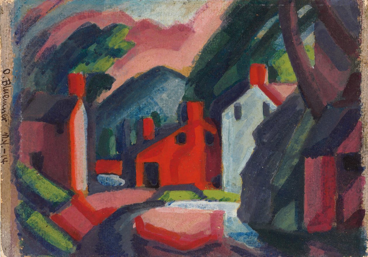 Veduta di Lehnenburg, Pennsylvania da Oscar Florianus Bluemner