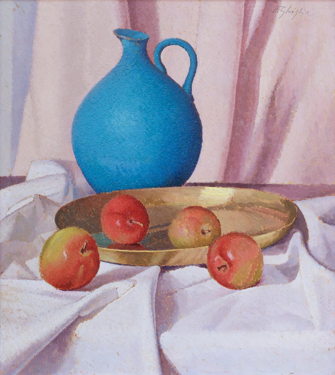 Composizione con mele e brocca, c.1940-41 da Oscar Ghiglia