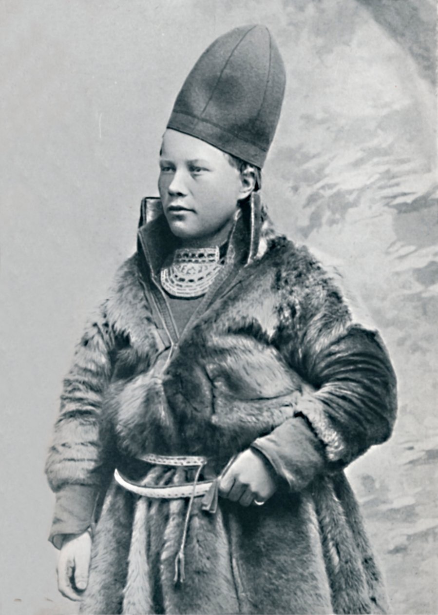 Un giovane lappone in costume invernale da Oscar Olsson