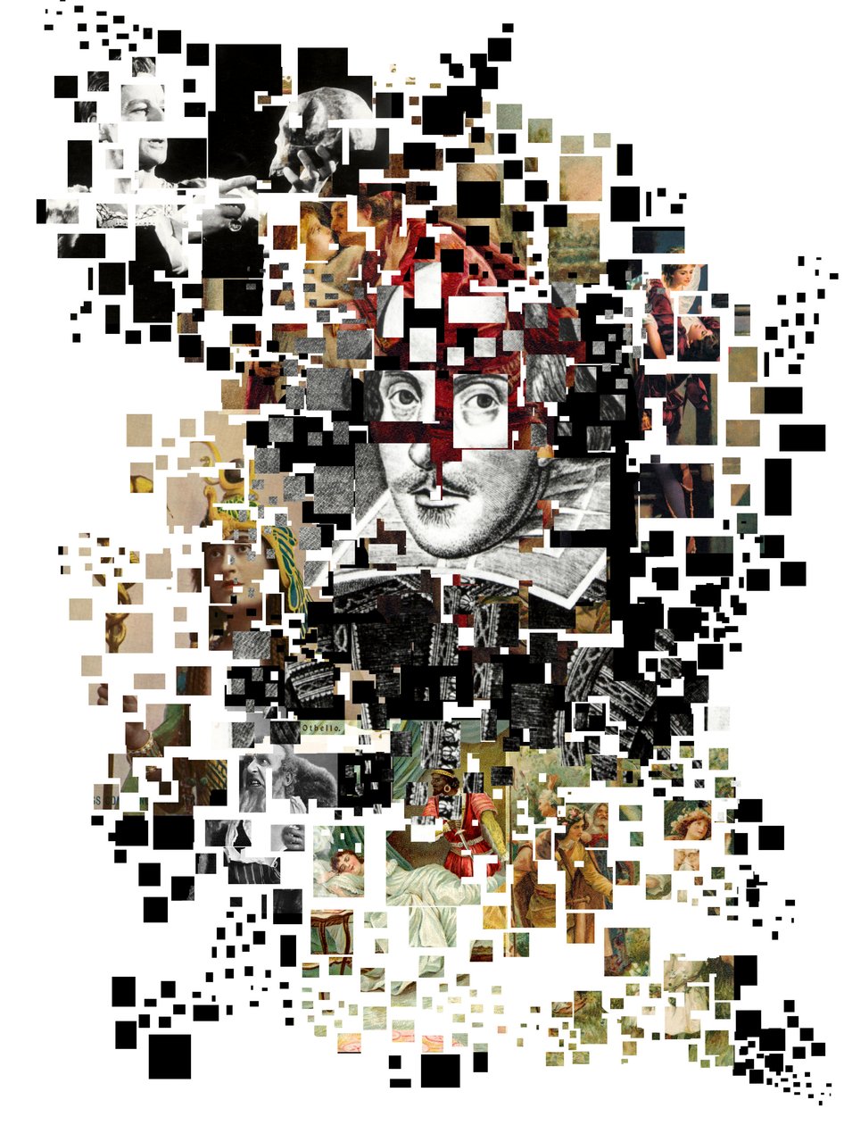 Collage di William Shakespeare (stampa) da Oscar Vila Nieto