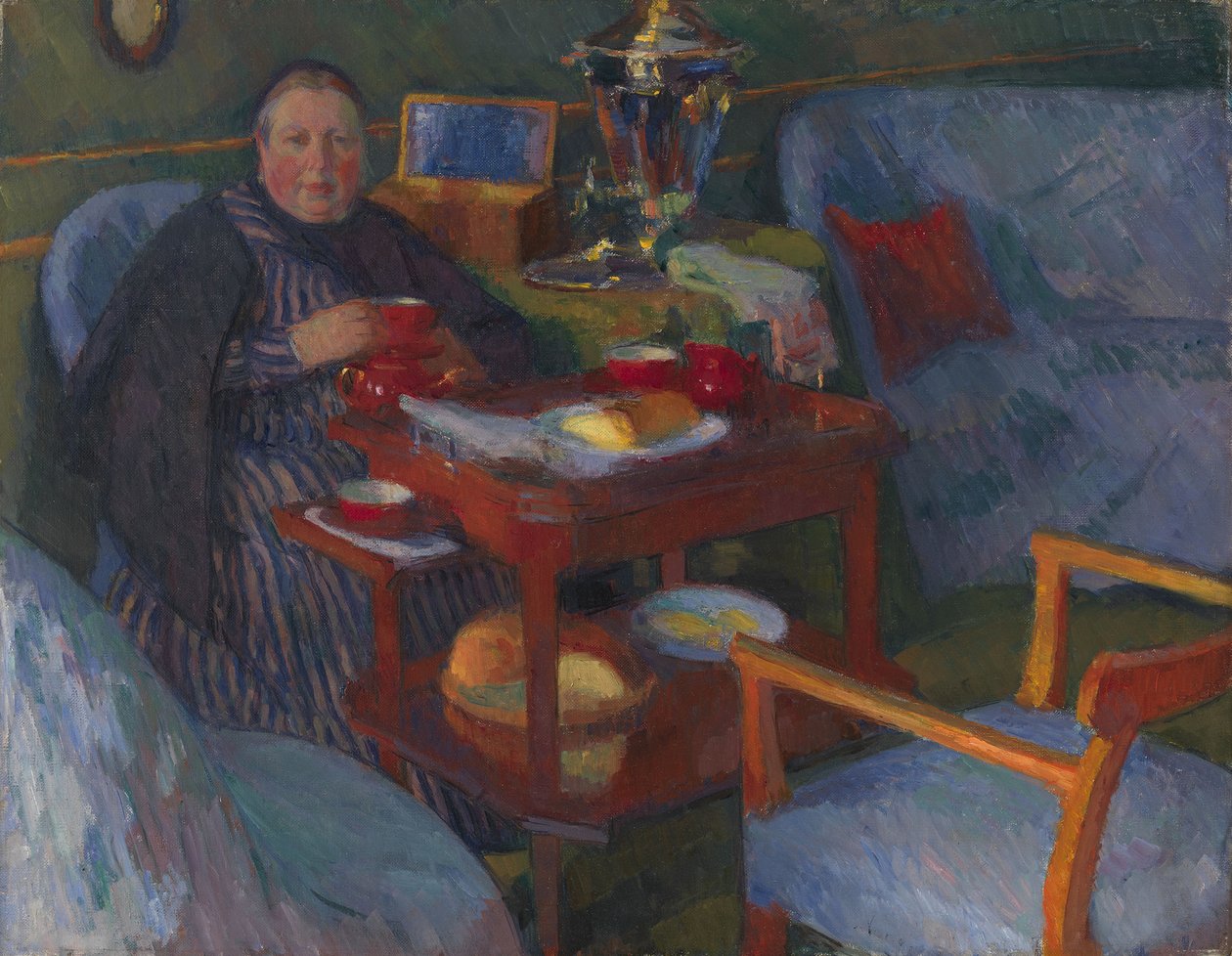 Donna che beve tè da Osip Emmanuilovich Braz