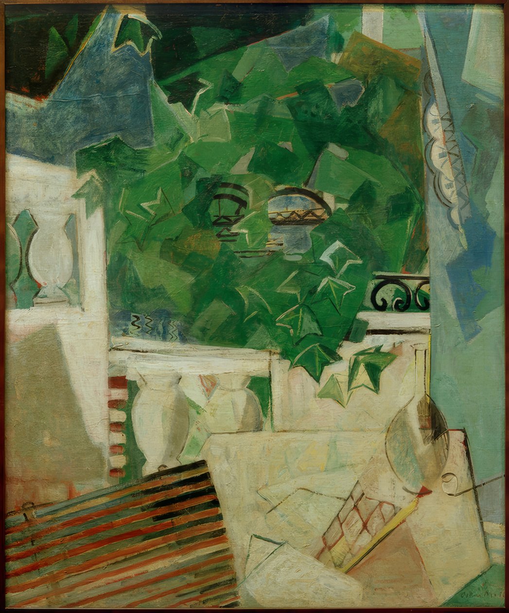 Paesaggio con terrazza bianca da Oskar Moll