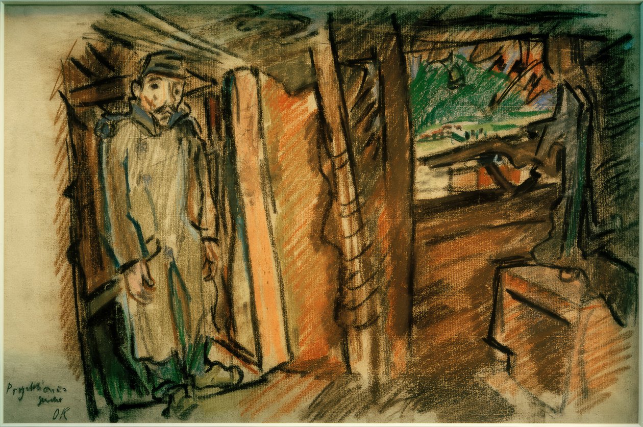 Fucile di proiezione in posizione coperta da Oskar Kokoschka