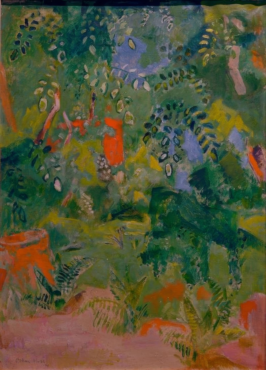 Casa rossa nel verde da Oskar Moll