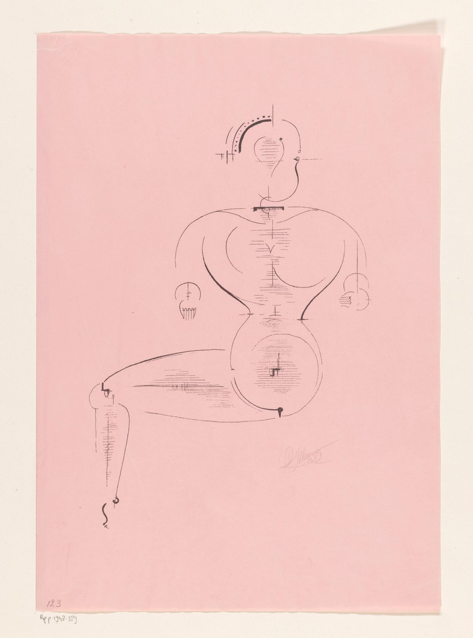 Figura seduta da Oskar Schlemmer (signed by artist)