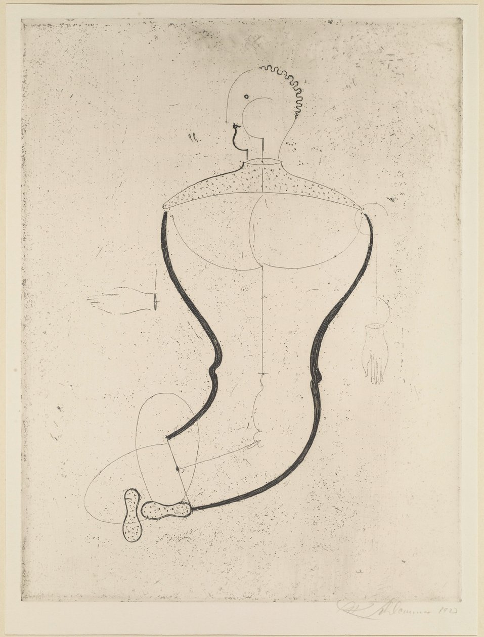 Figura astratta a sinistra da Oskar Schlemmer