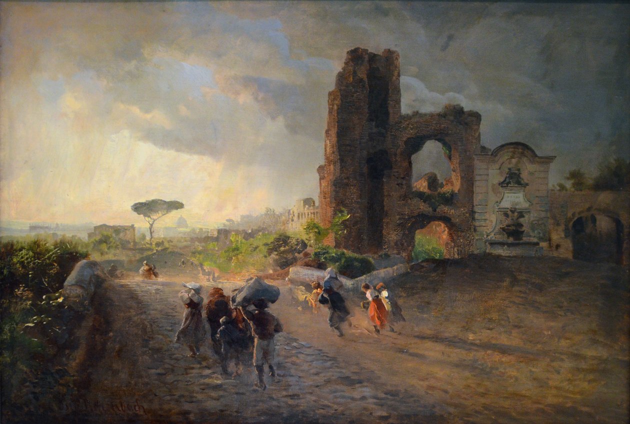 Francese: Paysage romain Paesaggio romano da Oswald Achenbach