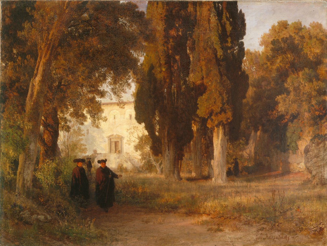 Il giardino del monastero, dopo 1857 da Oswald Achenbach
