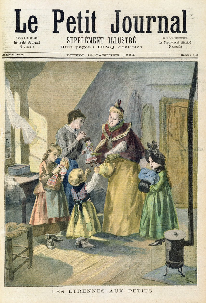 Regali di Capodanno per i bambini, dalla prima pagina del supplemento illustrato di 