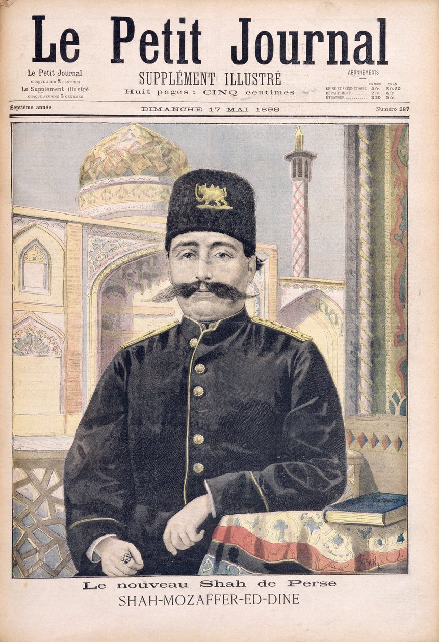 Ritratto di Shah Mozzafer-ed-Din (1853-1907) illustrazione da 