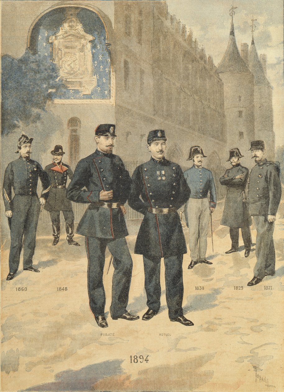 La Nuova Uniforme dei Gardiens de la Paix, da Le Petit Journal 8 ottobre 1894 da Oswaldo Tofani