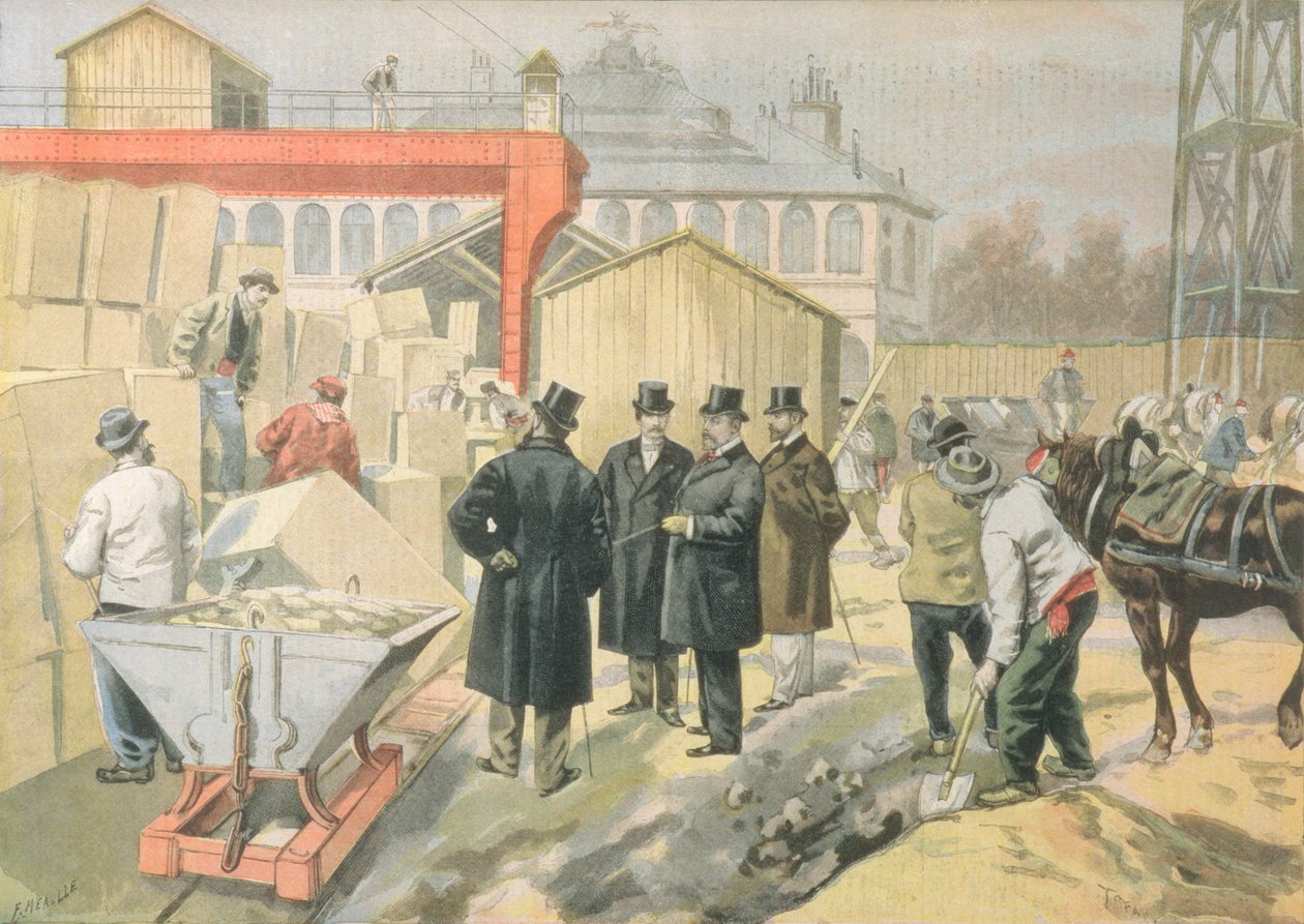 Il Principe di Galles (1841-1910) Visita il Cantiere della Mostra Universale del 1900, da 