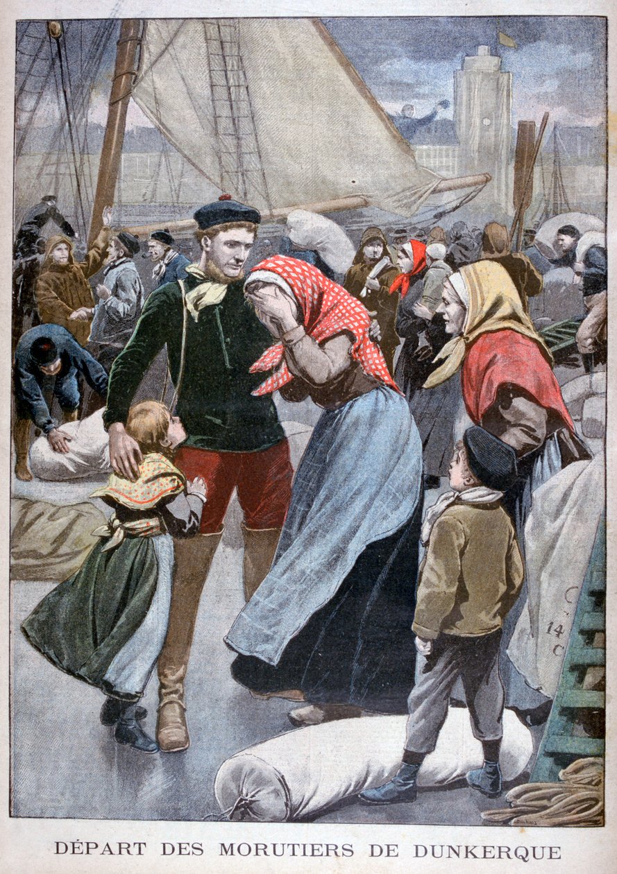 Partenza delle barche da pesca del merluzzo da Dunkerque, 1900 da Oswaldo Tofani