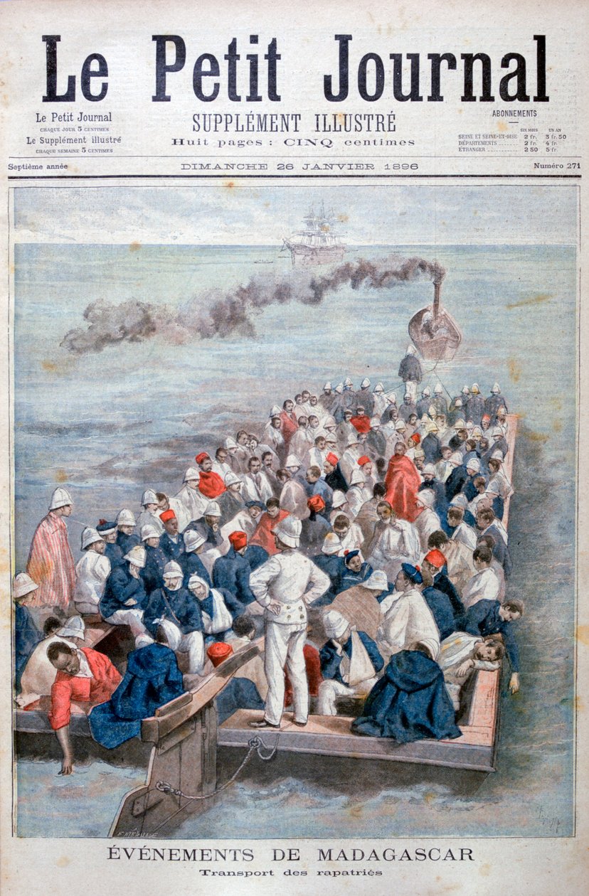 Eventi in Madagascar: Il Rimpatrio delle truppe francesi, 1896 da Oswaldo Tofani