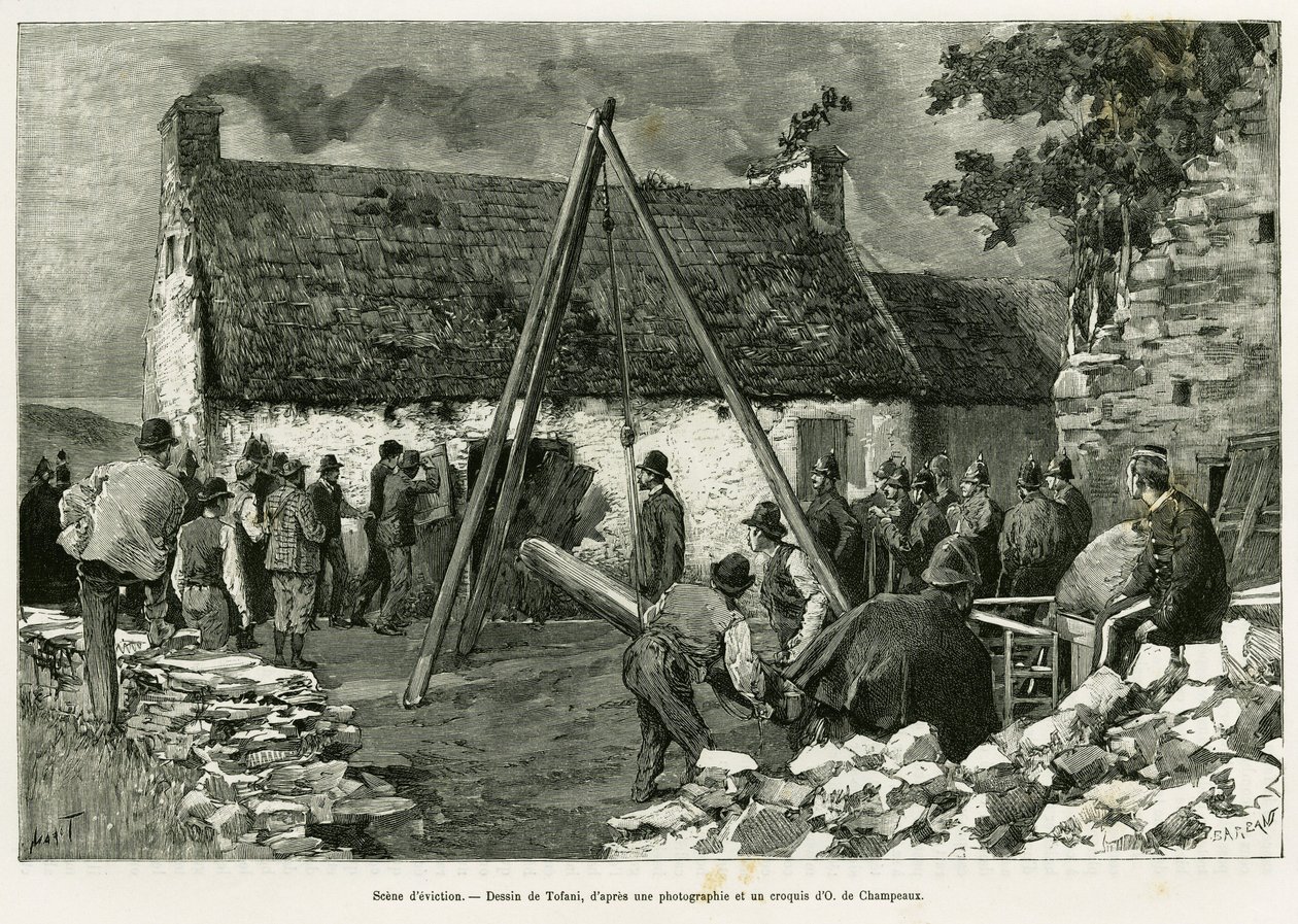 Scena di sfratto (incisione) da Oswaldo Tofani