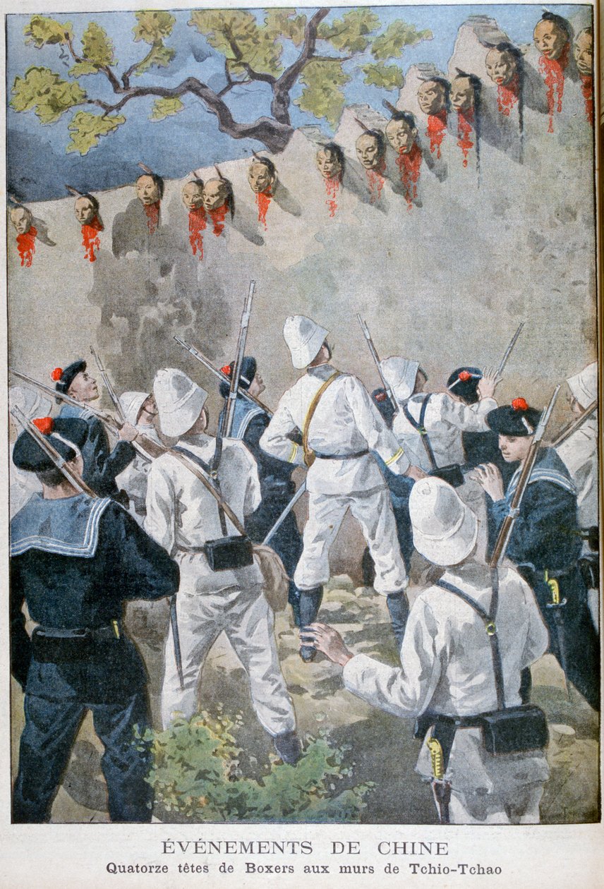 Quattordici teste di pugili sui muri di Tchio-Tchao, Cina da Oswaldo Tofani