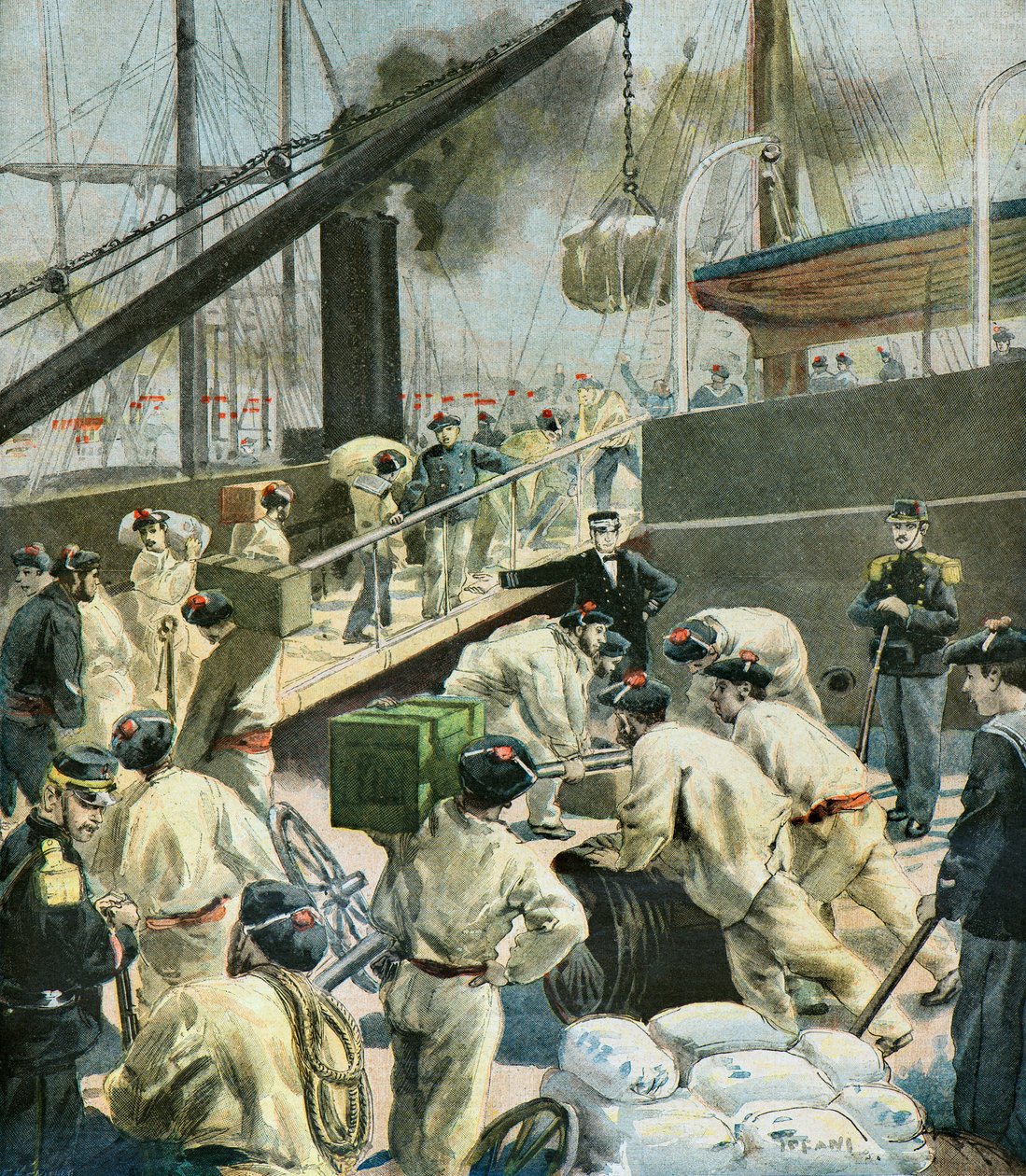 Imbarco di truppe francesi da Oswaldo Tofani