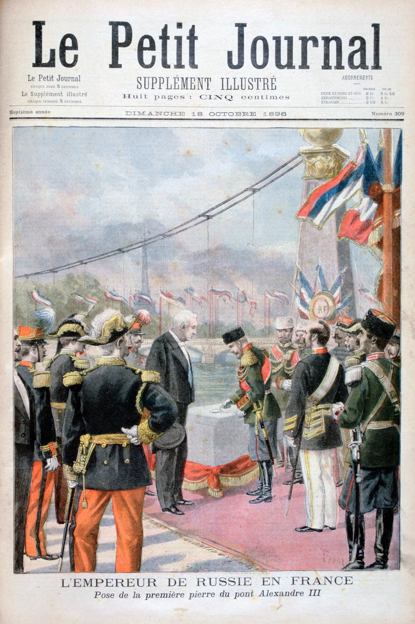 Nicola II di Russia e Félix Faure, Presidente della Repubblica Francese, 1896 da Oswaldo Tofani