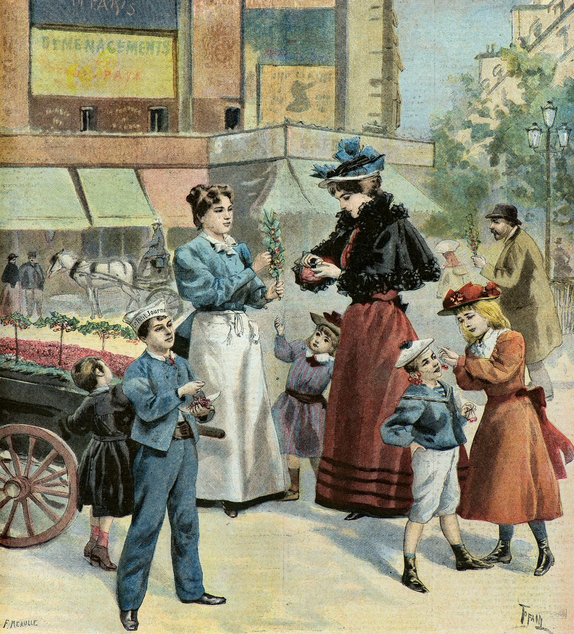 Parigi in primavera, 1895 (Illustrazione) da Oswaldo Tofani