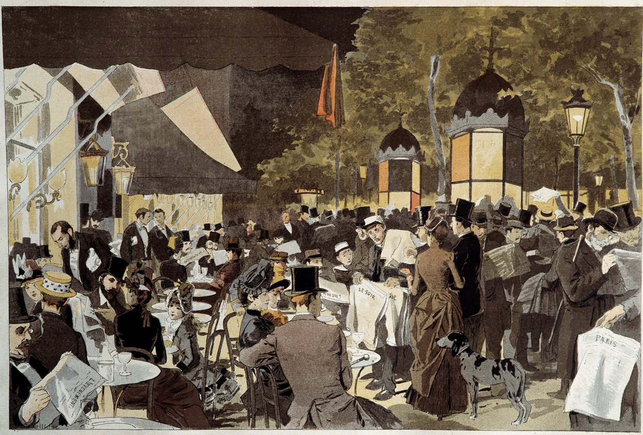 I boulevard la notte delle elezioni terrazza del caffè da Oswaldo Tofani