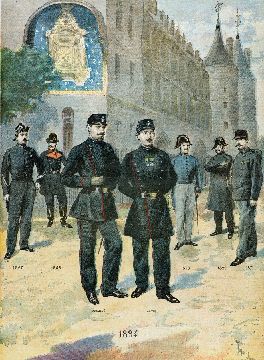 I diversi costumi della polizia francese da Oswaldo Tofani