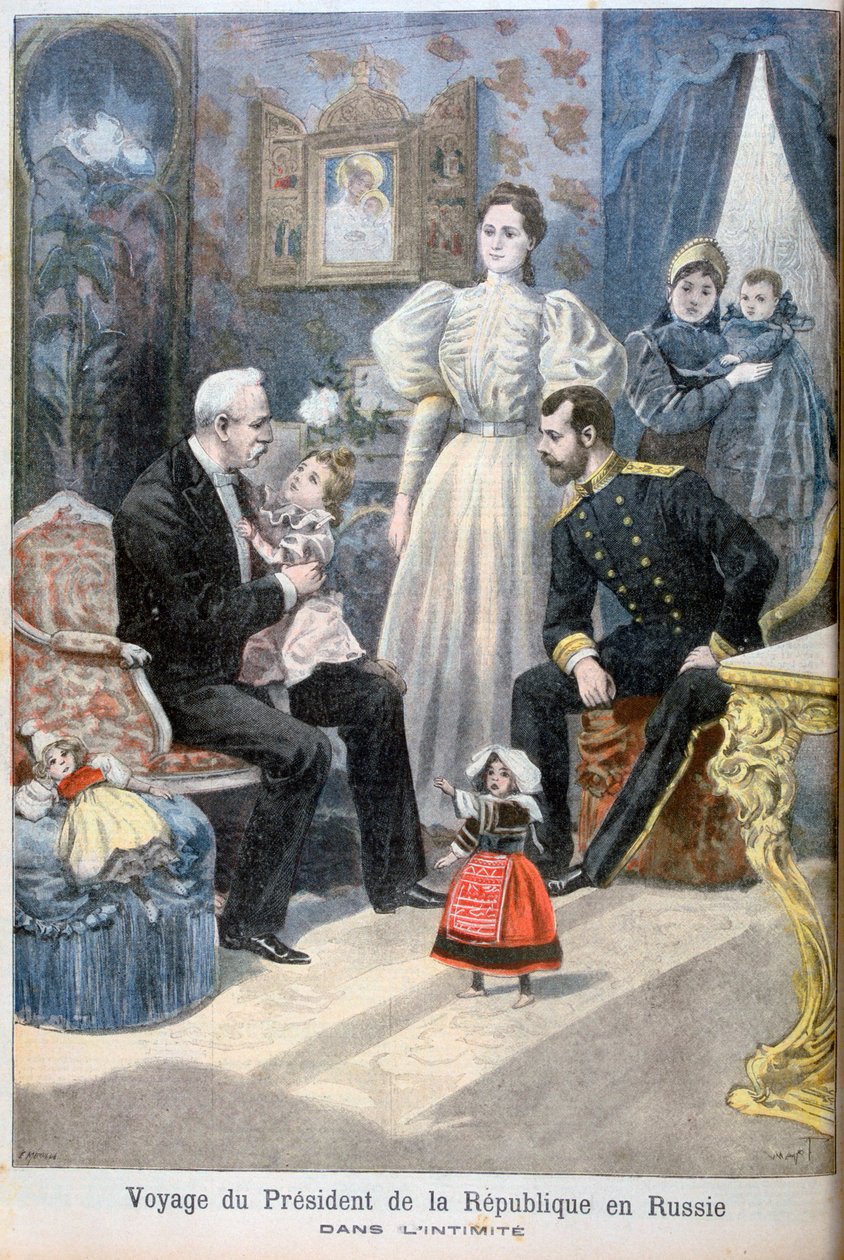 Lo zar Nicola II di Russia e Félix Faure, presidente della Repubblica Francese, 1897 da Oswaldo Tofani