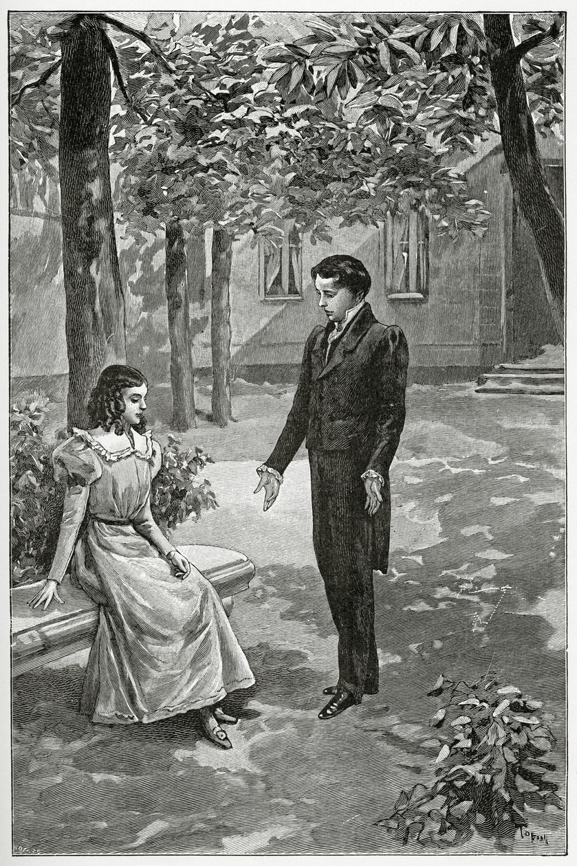 Victor Hugo dichiara il suo amore ad Adèle Foucher, XIX secolo da Oswaldo Tofani
