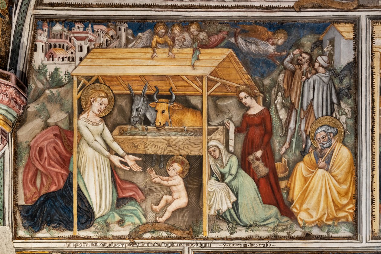 Dettaglio di una parete: Natività da Ottaviano Nelli