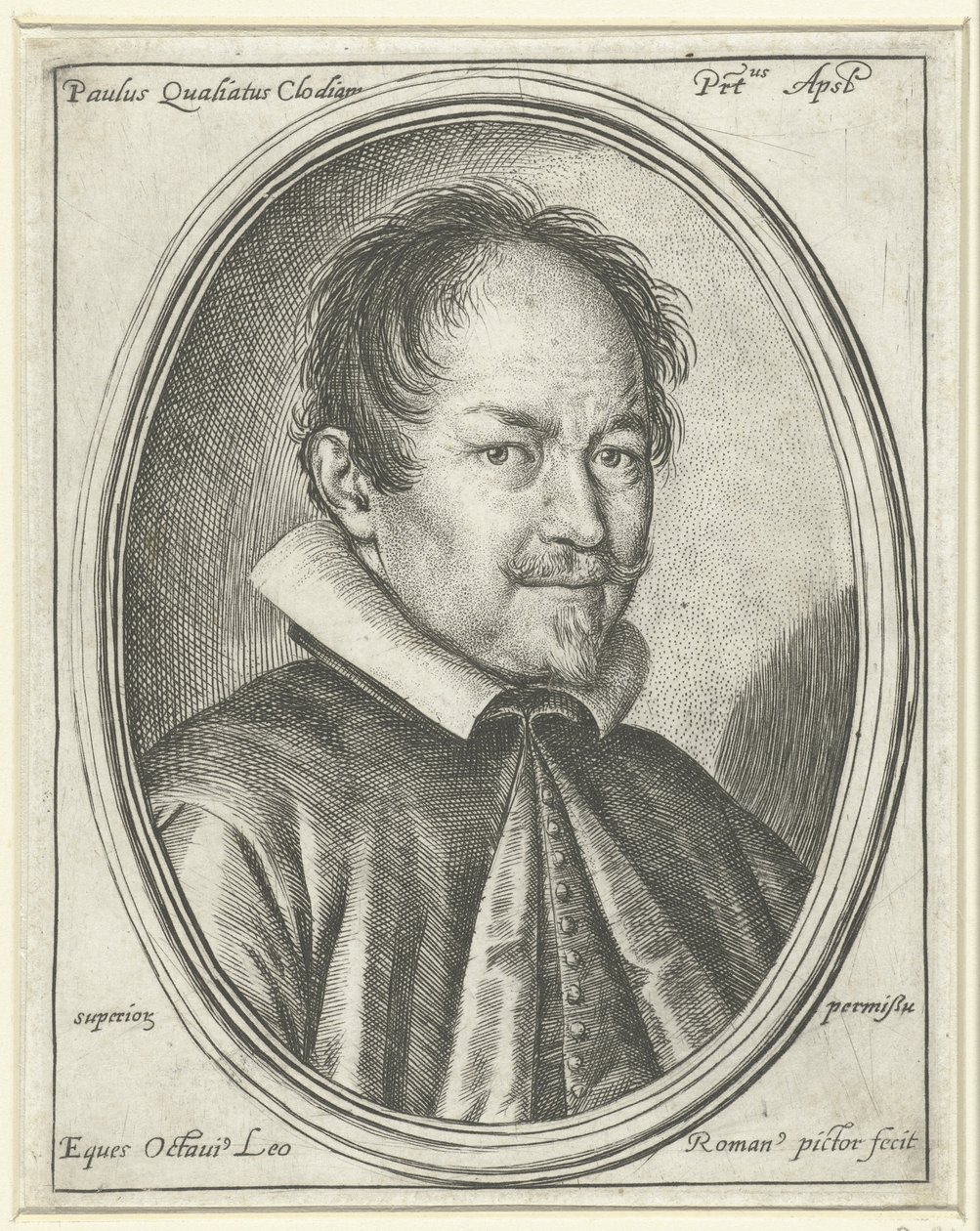 Ritratto del compositore Paolo Quagliati c. 1555-1628, 1623 da Ottavio Maria Leoni
