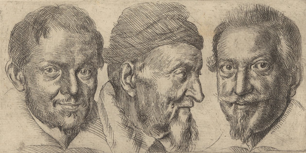 Tre ritratti che forse rappresentano Camillo Graffico, Ercole Pedemonte e Antoni..., ca. 1620-30 da Ottavio Mario Leoni