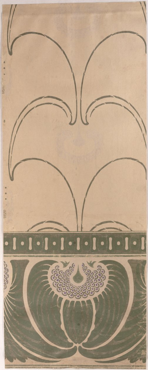 Disegno per Carta da Parati Fasau, ca. 1900, prodotto da Tapetenfabrik Engelhard, Mannheim da Otto Eckmann