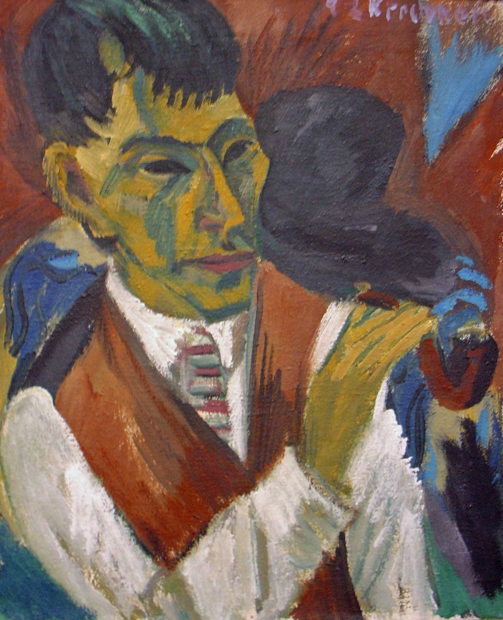 Ritratto di Otto Mueller con pipa da Otto Mueller