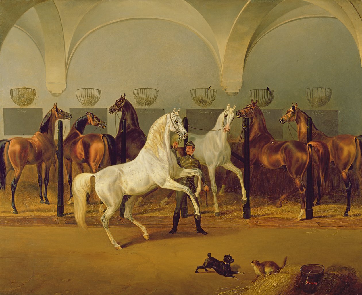 Le Scuderie a Babolna, 1849 da Otto Stotz