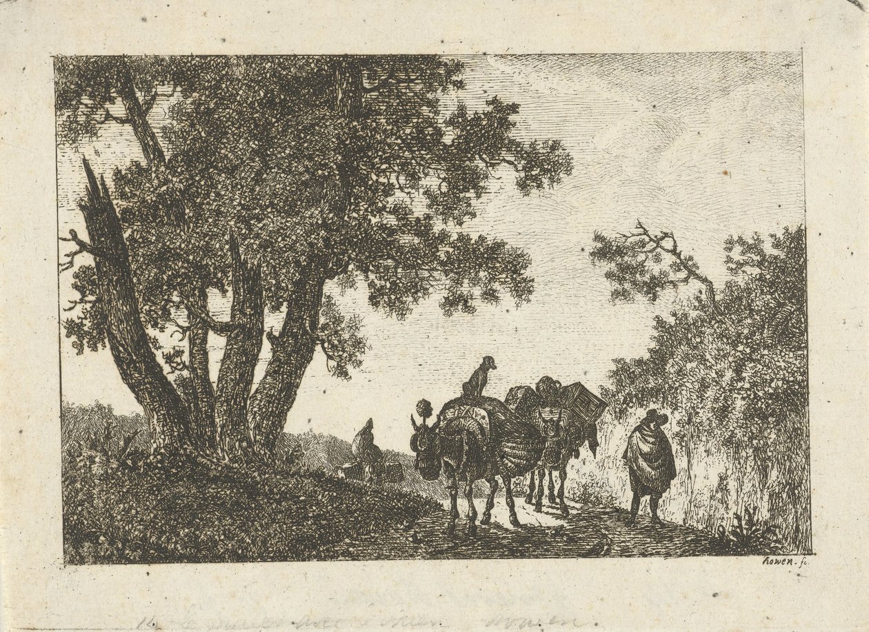 Paesaggio con muli e viaggiatori da Otto Baron Howen