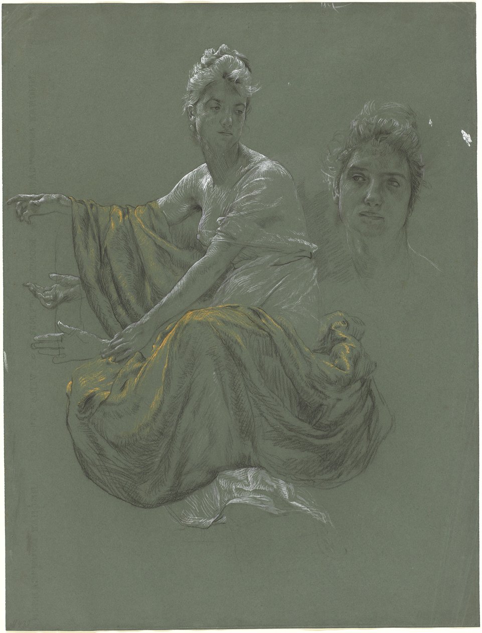 Giovane donna elegante in drappeggio classico da Otto Greiner