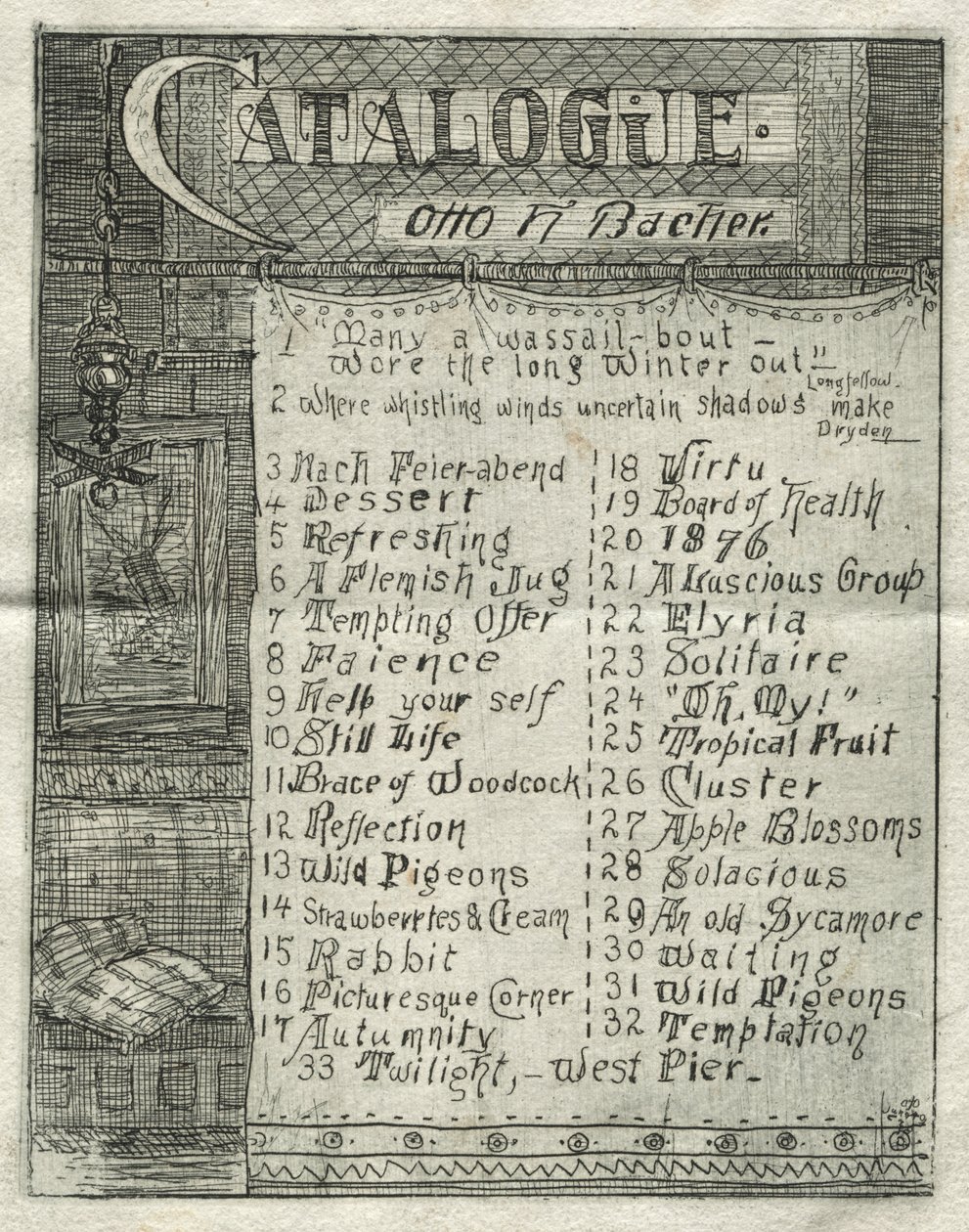 Catalogo, 1878 da Otto H. Bacher