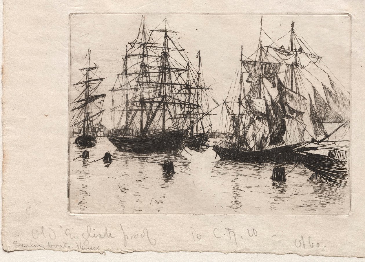 Barche a vela, Venezia, 1880 da Otto H. Bacher