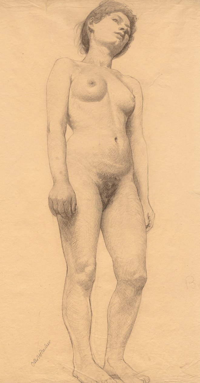 Nudo femminile in piedi, probabilmente 1878-79 da Otto H. Bacher