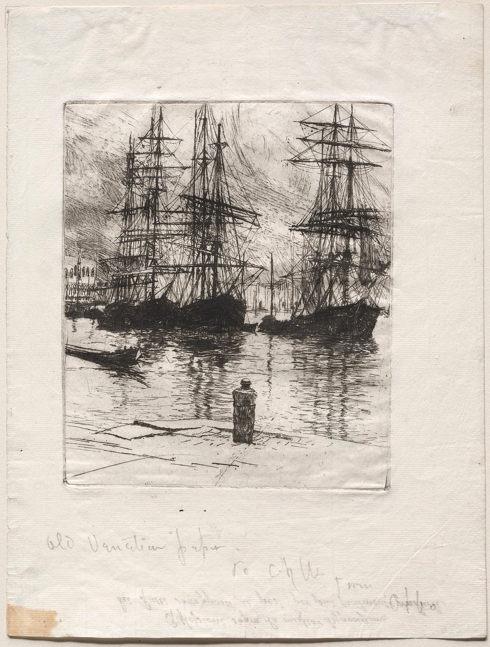 Tre navi, Venezia, 1880 da Otto H. Bacher