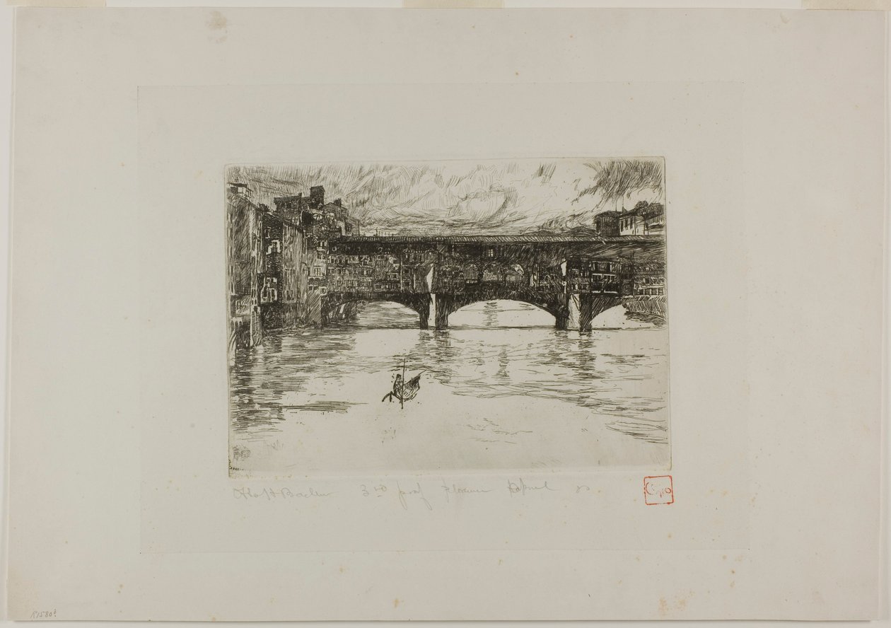 Ponte Vecchio, lastra distrutta da Otto Henry Bacher