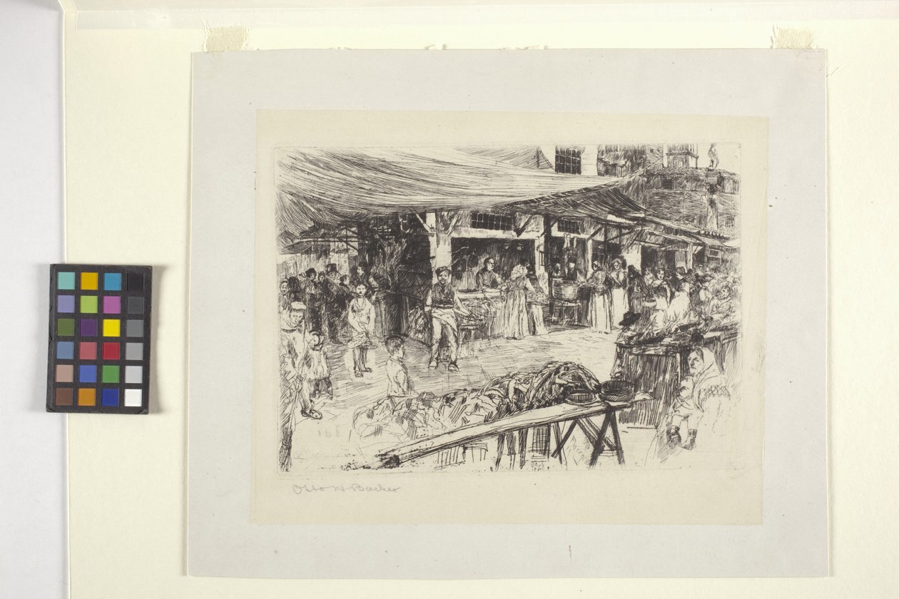 Il mercato, Firenze (Il Mercato Vecchio, Firenze) da Otto Henry Bacher